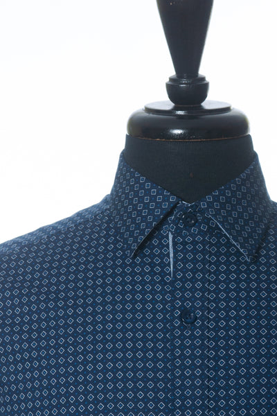 Robert Graham NWOT Blue Diamond Print Dress Shirt