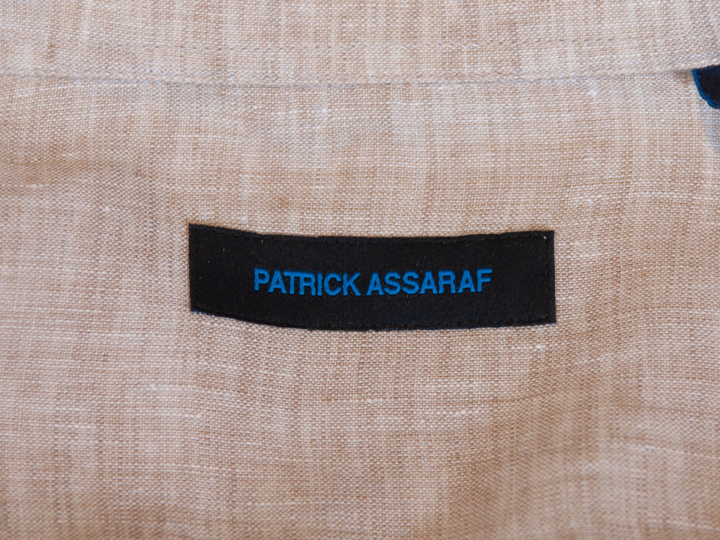 Patrick Assaraf Brown Linen Dress Shirt