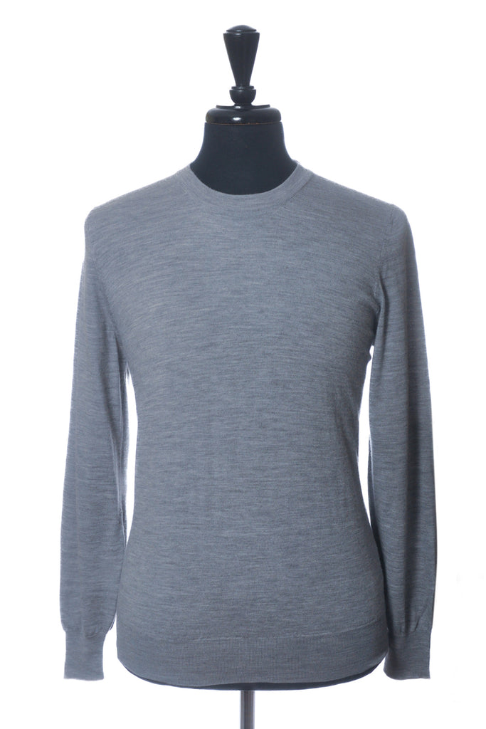 Brunello Cucinelli Grey Wool Cashmere Crew Neck Sweater
