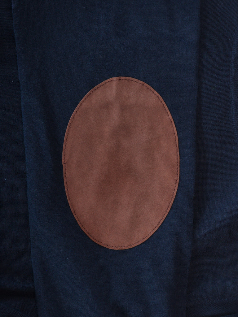 Brunello Cucinelli Navy Blue Wool Cashmere Crew Neck Sweater