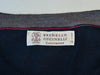 Brunello Cucinelli Navy Blue Wool Cashmere Crew Neck Sweater