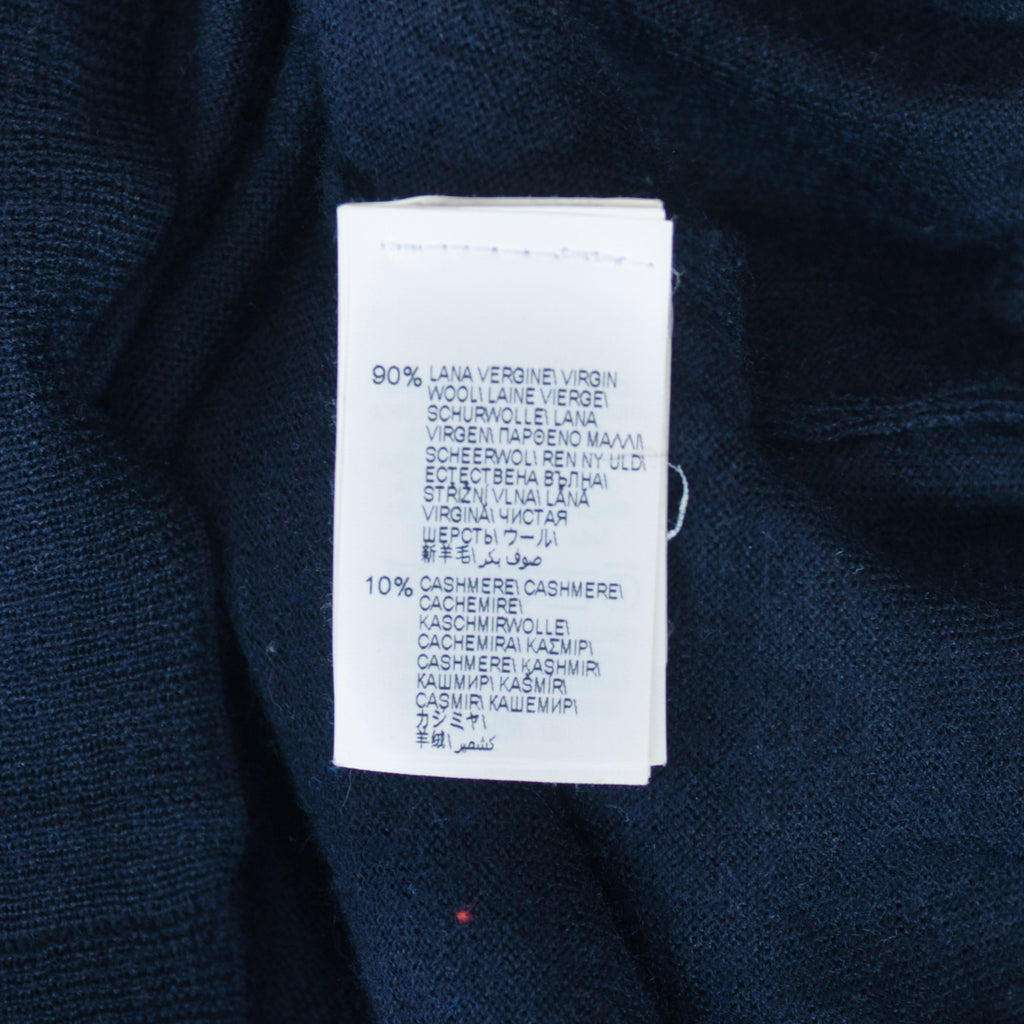 Brunello Cucinelli Navy Blue Wool Cashmere Crew Neck Sweater