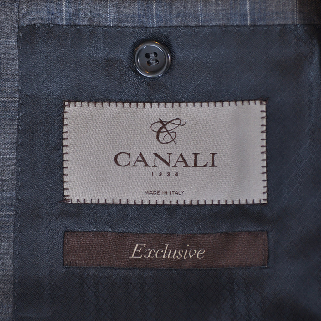 Canali 1934 Exclusive Collection Grey Check Super 150s Wool Suit