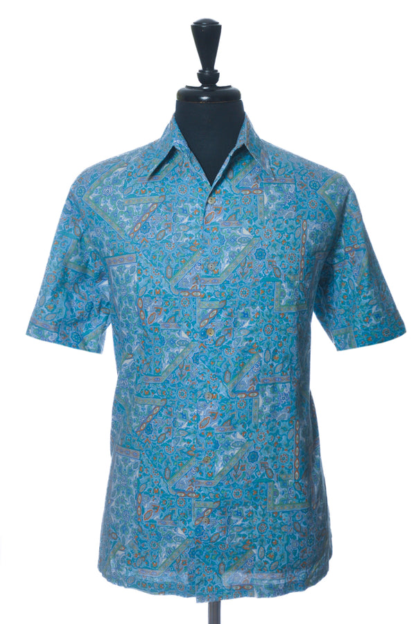 Tori Richard Blue Print Short Sleeve Shirt
