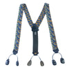 Salvatore Ferragamo Navy Blue Horse Print Suspenders