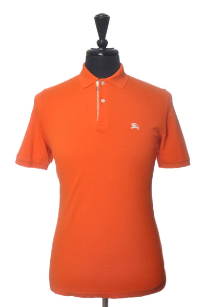 Burberry Orange Cotton Polo Shirt