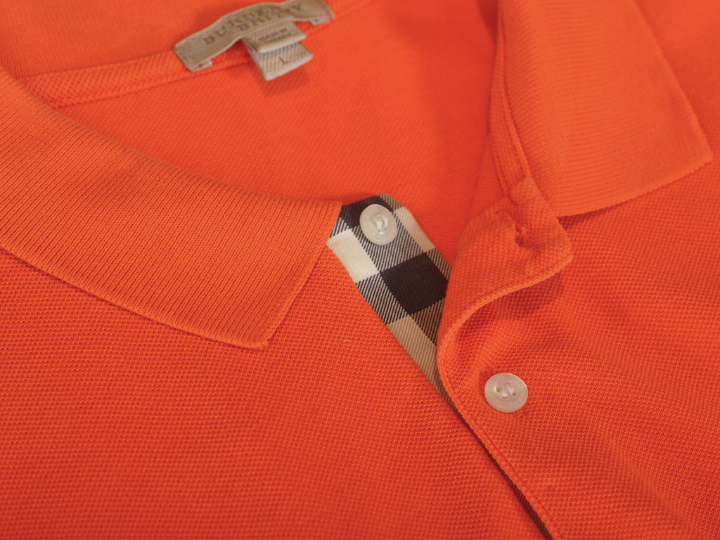 Burberry Orange Cotton Polo Shirt