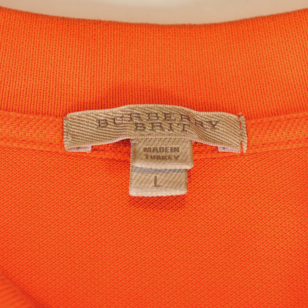 Burberry Orange Cotton Polo Shirt