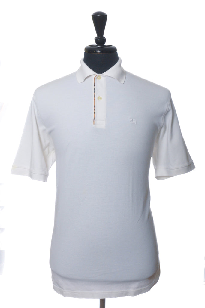 Burberry Ivory White Cotton Polo Shirt