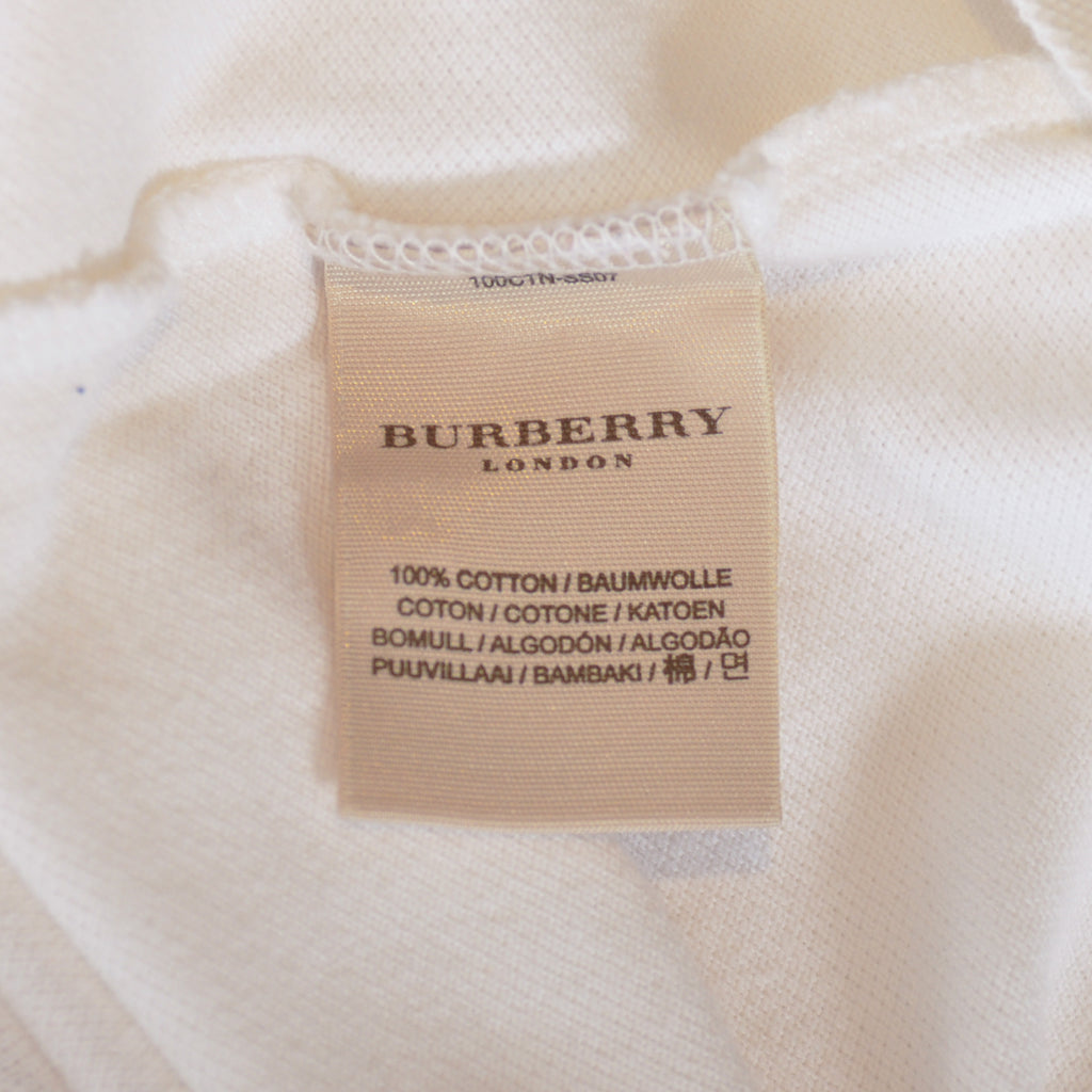 Burberry Ivory White Cotton Polo Shirt