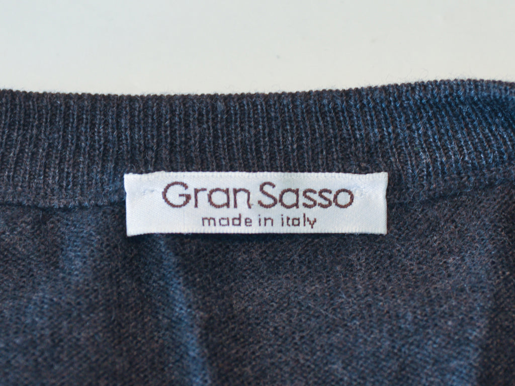 Gran Sasso Charcoal Grey V-Neck Sweater