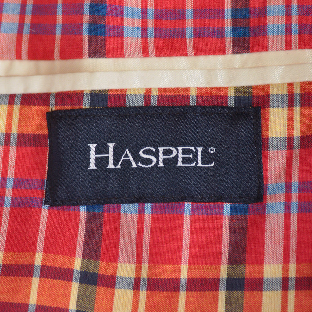 Haspel Bold Red Check Cotton Blazer