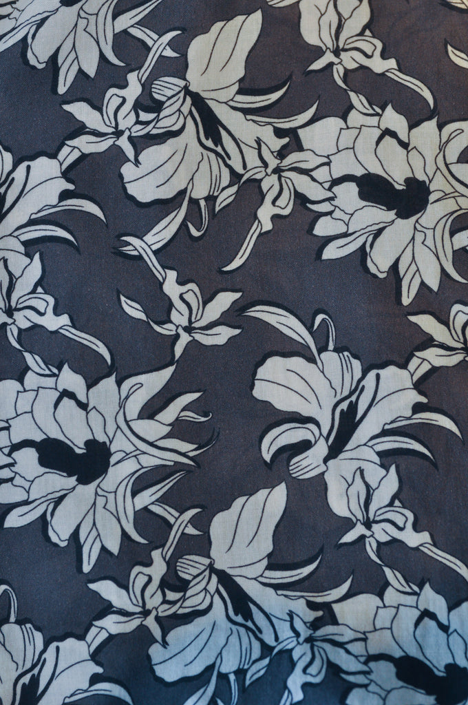Benson Grey Floral Print Short Sleeve Shirt