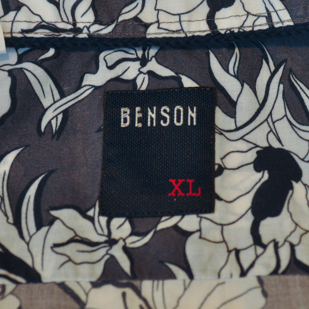 Benson Grey Floral Print Short Sleeve Shirt