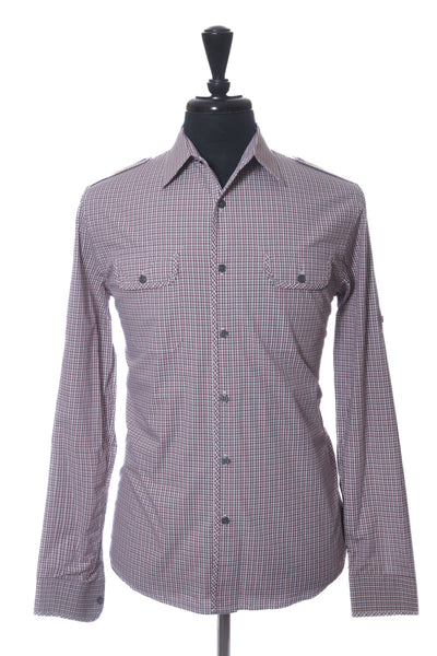 Michael Kors Brown Check Tailored Fit Shirt