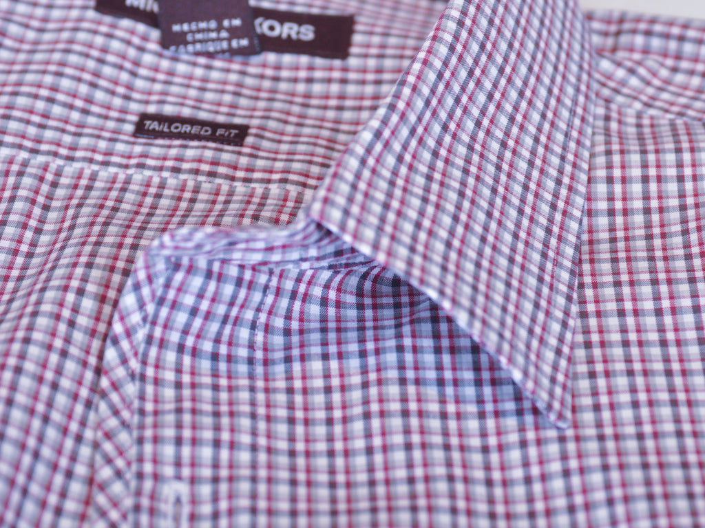 Michael Kors Brown Check Tailored Fit Shirt