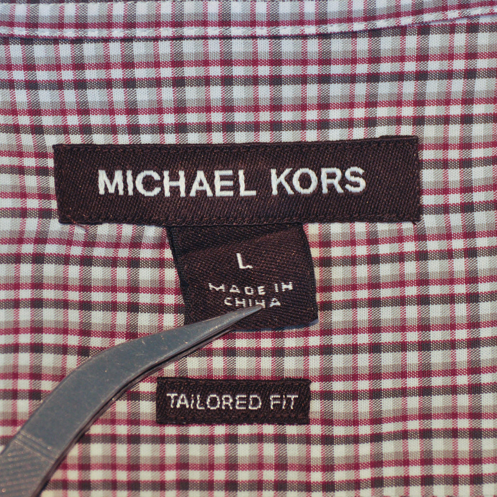 Michael Kors Brown Check Tailored Fit Shirt