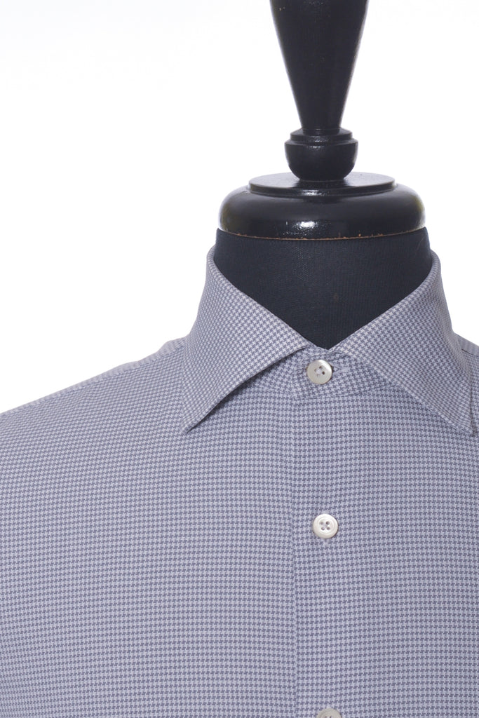 Canali Grey Houndstooth Dress Shirt