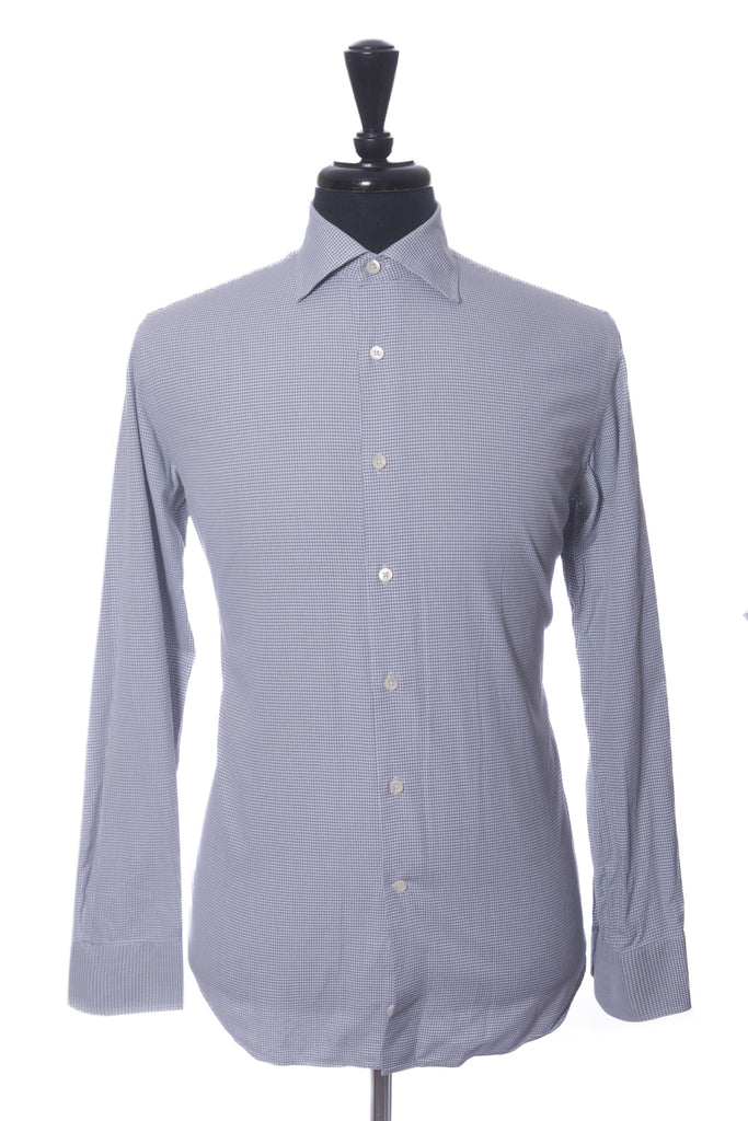 Canali Grey Houndstooth Dress Shirt