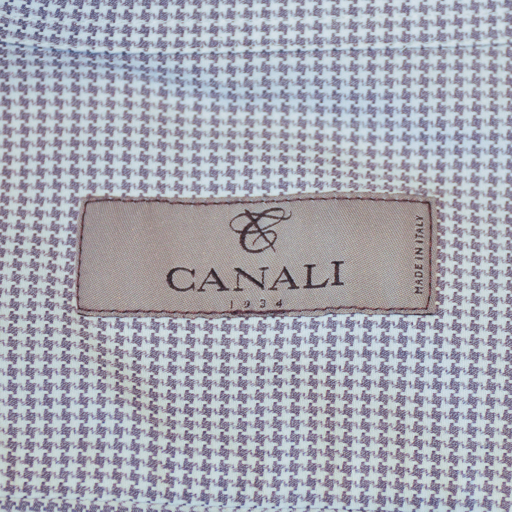 Canali Grey Houndstooth Dress Shirt