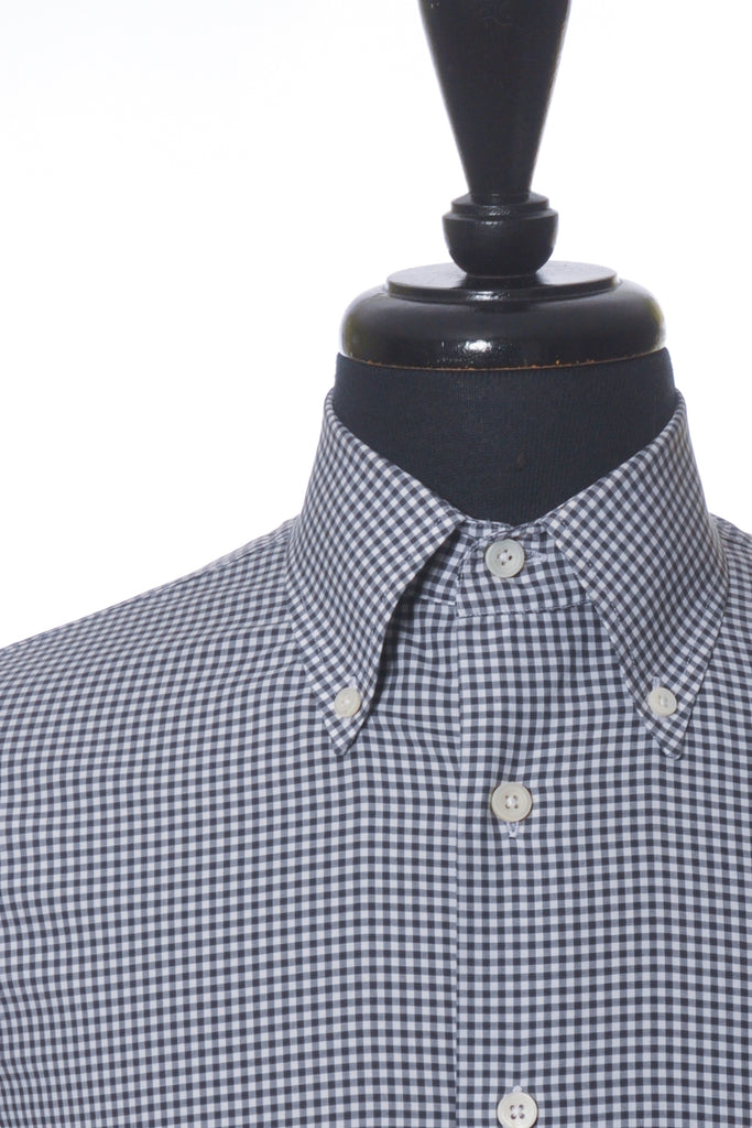 Canali Black Check Button Down Shirt