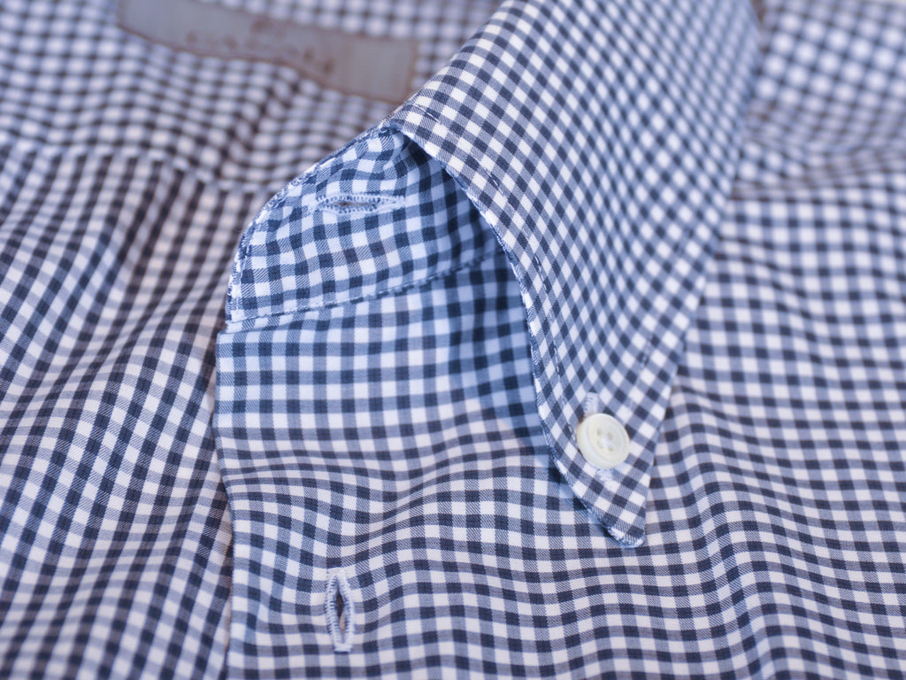 Canali Black Check Button Down Shirt