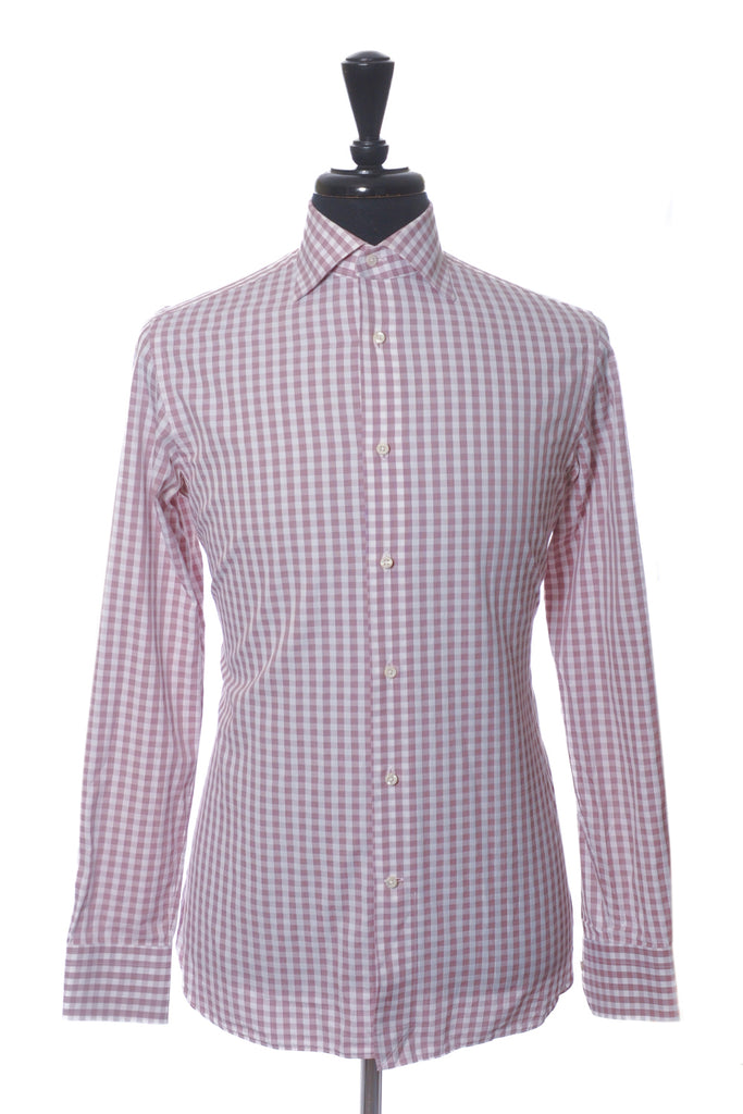 Ermenegildo Zegna Brown Check Slim Fit Shirt