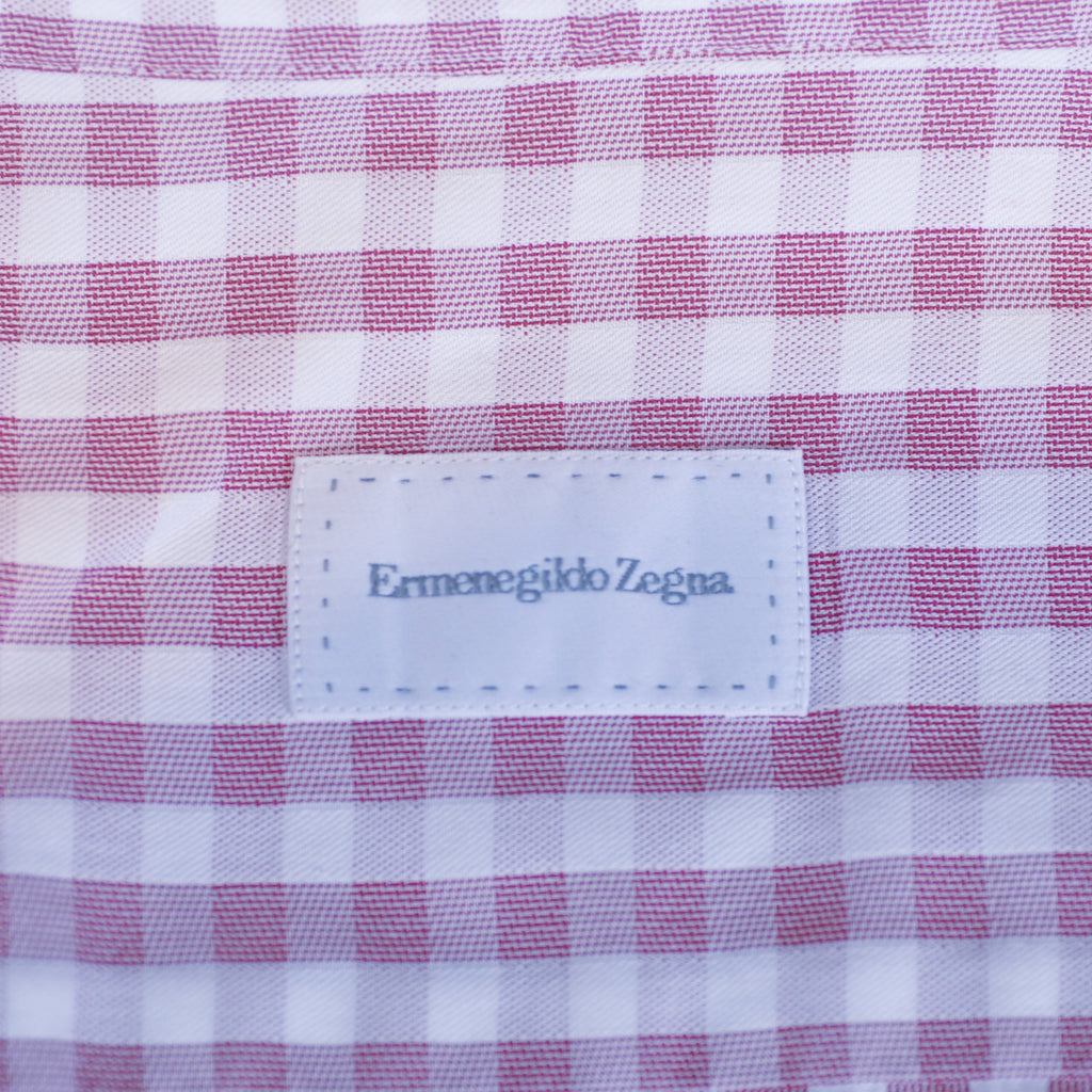 Ermenegildo Zegna Brown Check Slim Fit Shirt