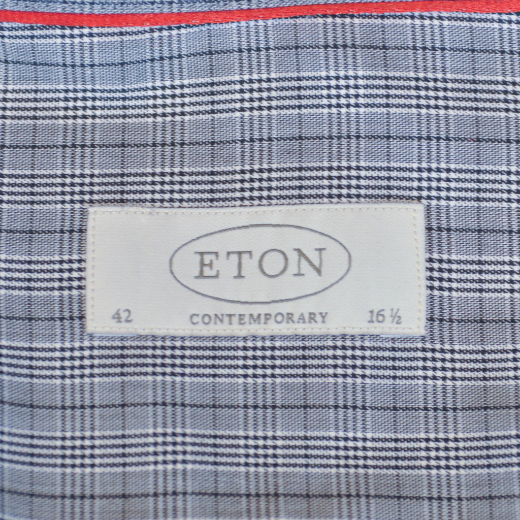 Eton Grey Check Contemporary Fit Shirt