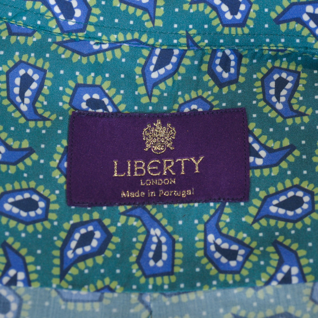 Liberty of London Green Paisley Print Short Sleeve Shirt