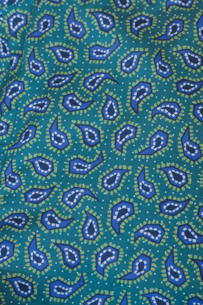 Liberty of London Green Paisley Print Short Sleeve Shirt