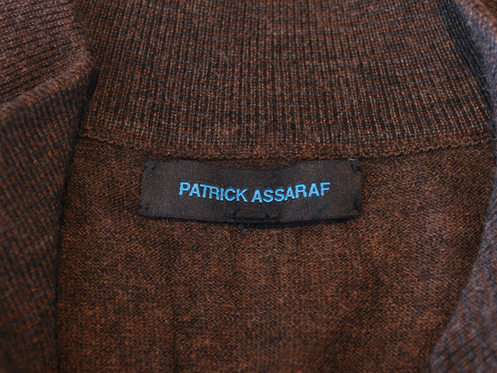Patrick Assaraf Slate Brown Quarter Zip Sweater