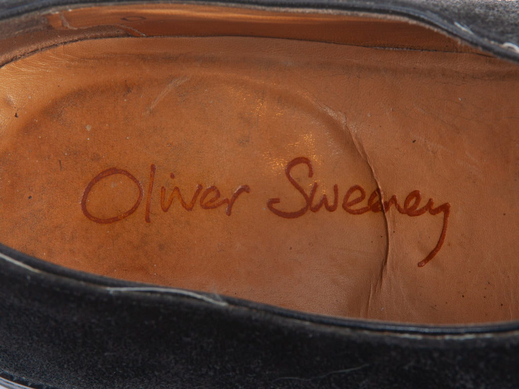Oliver Sweeney Charcoal Grey Suede Rourke Slip-Ons