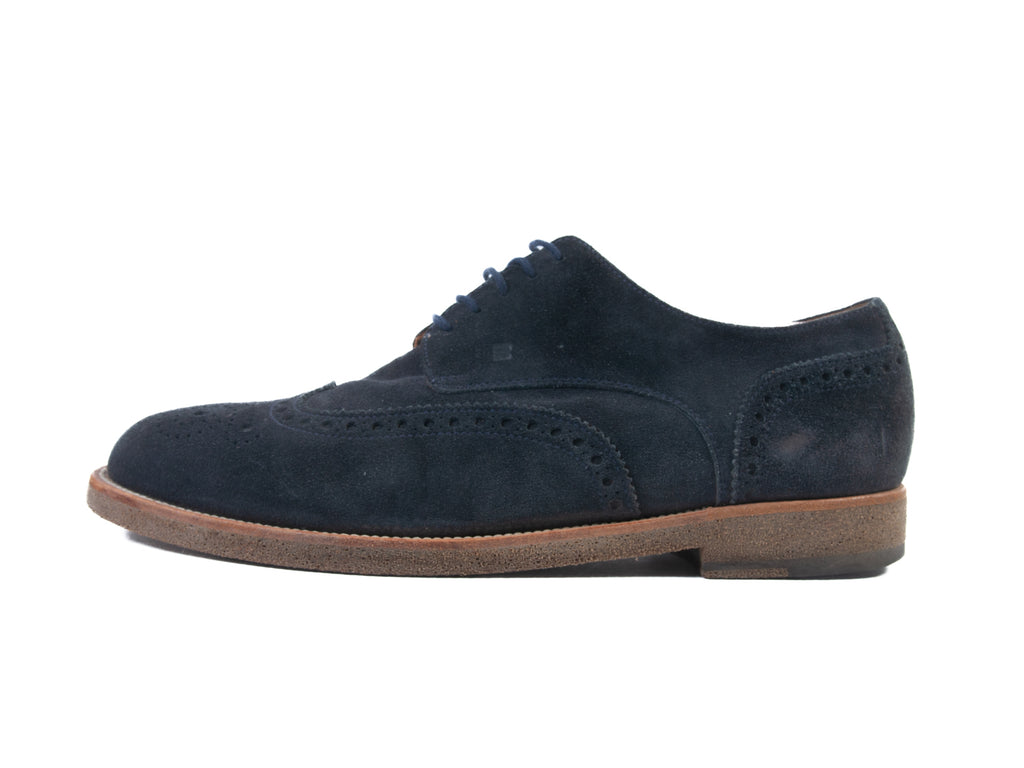Fratelli Rossetti Blue Suede Derby Shoes