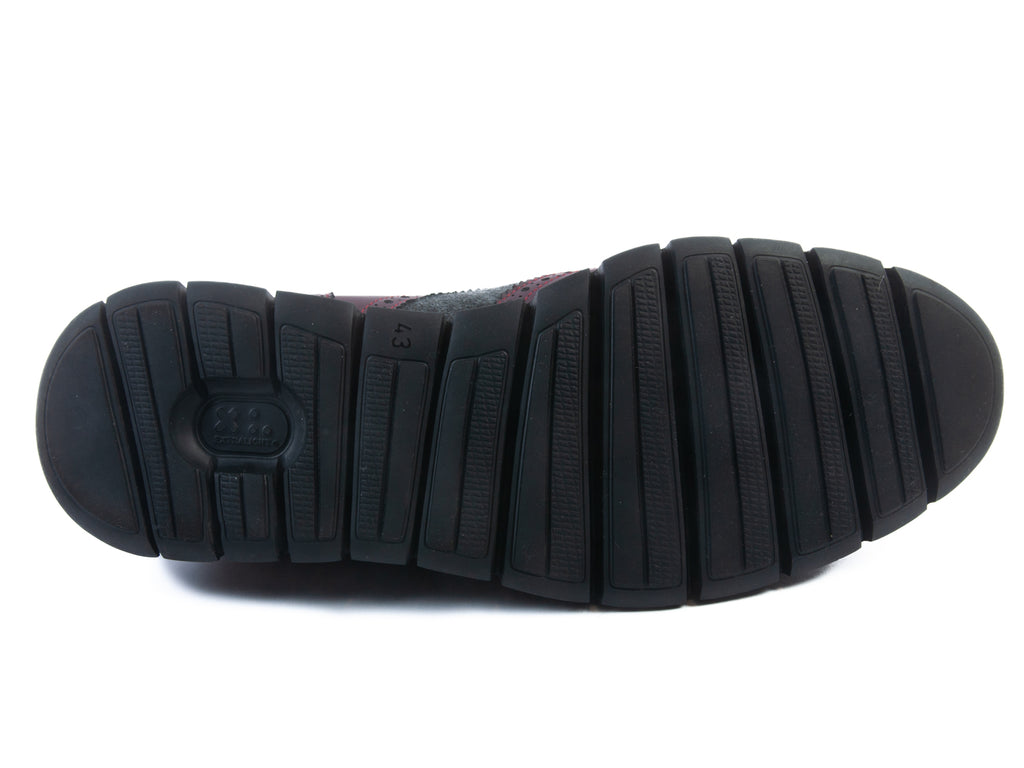 Angel Infantes Burgundy and Grey Wool Derby Shoes