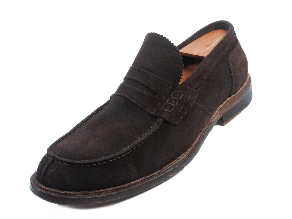 Barney’s New York Brown Suede Penny Loafers