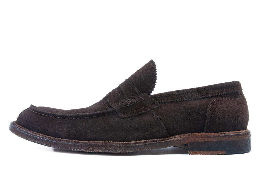 Barney’s New York Brown Suede Penny Loafers