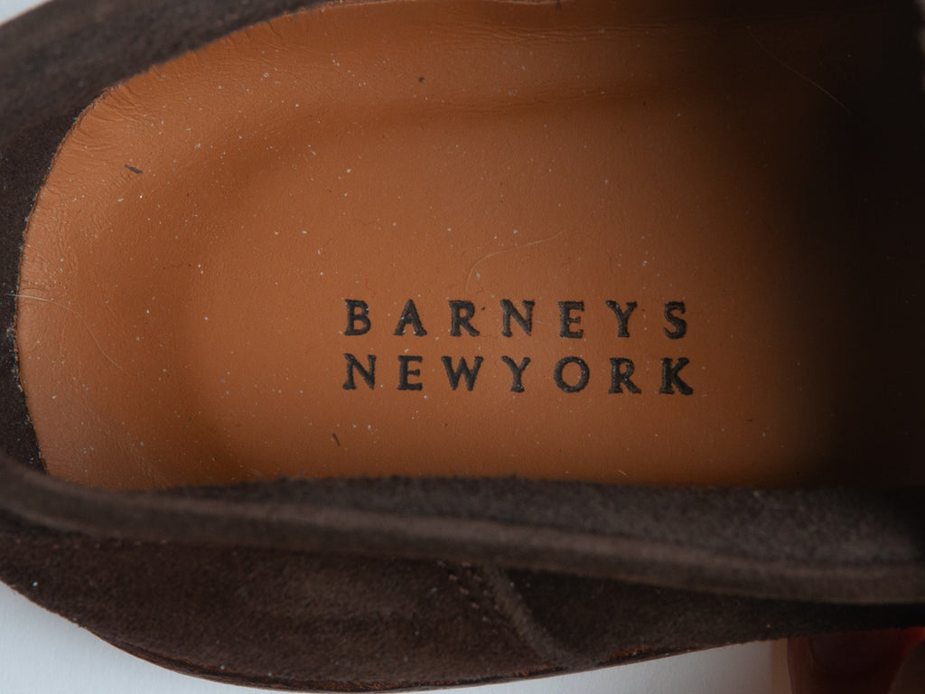 Barney’s New York Brown Suede Penny Loafers