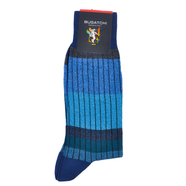 Bugatchi Blue Striped Socks