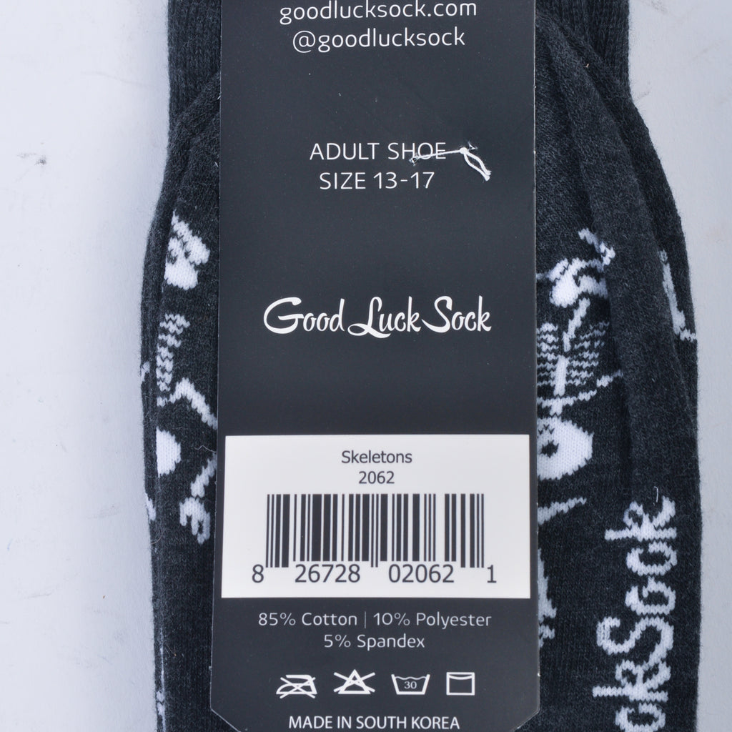 Good Luck Socks Skeletons Print Socks