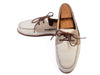Brunello Cucinelli Distressed Ivory Leather Boat Shoes