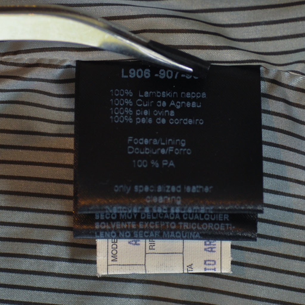 Armani Collezioni Black Lambskin Nappa Leather Motorcycle Jacket