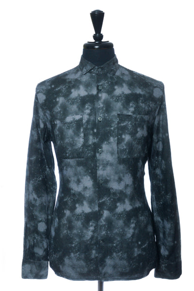 John Varvatos Grey Dyed Houndstooth Print Casual Shirt