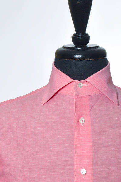 Corneliani Pink Linen Blend Dress Shirt