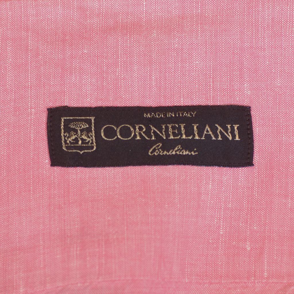 Corneliani Pink Linen Blend Dress Shirt