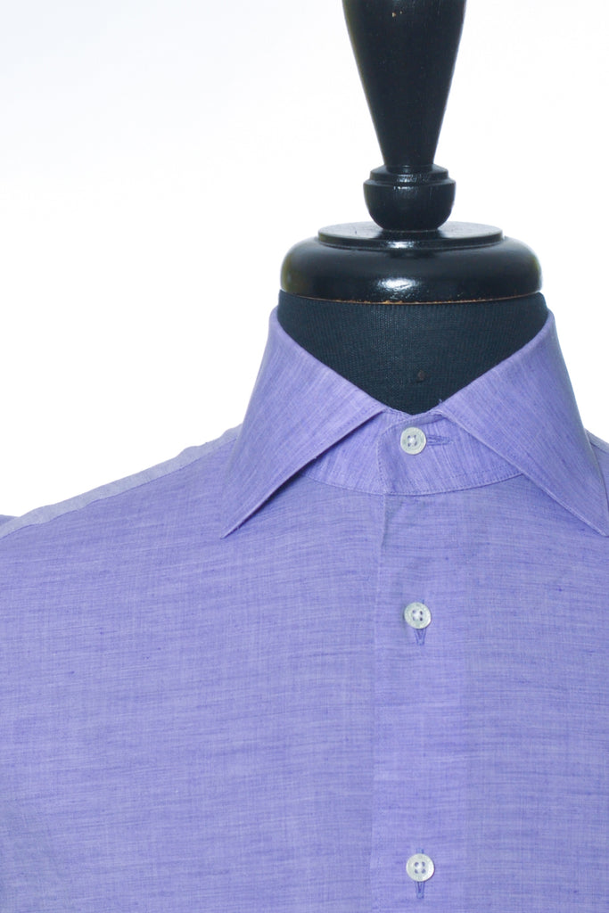 Corneliani Purple Linen Blend Dress Shirt