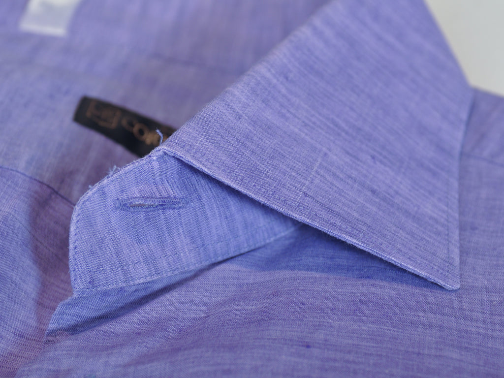 Corneliani Purple Linen Blend Dress Shirt