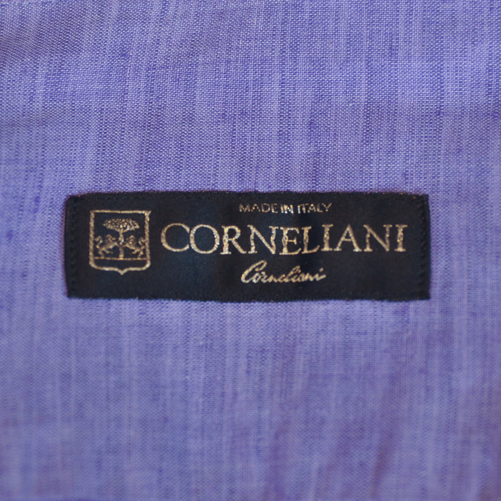 Corneliani Purple Linen Blend Dress Shirt