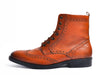 Testoni Brown Leather Wingtip Boots