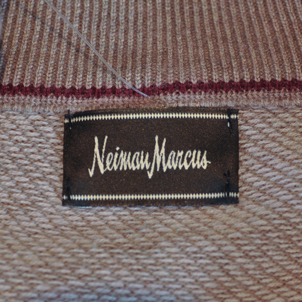 Neiman Marcus Light Brown Quarter Zip Sweater